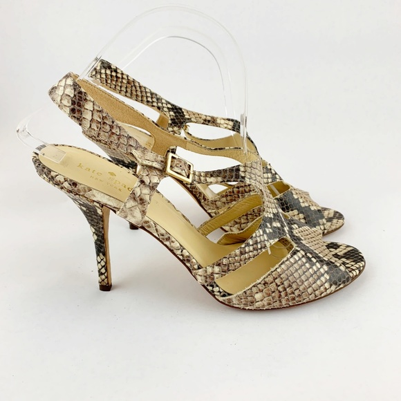 NWOB Kate Spade Snake Print Made in Italy Heels Sandals Shoes New York Size 9.5 - Picture 1 of 8